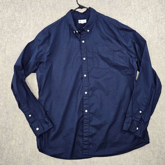 GAP Other - GAP Mens Navy Blue Standard Fit Stretch Button-Up Shirt XL